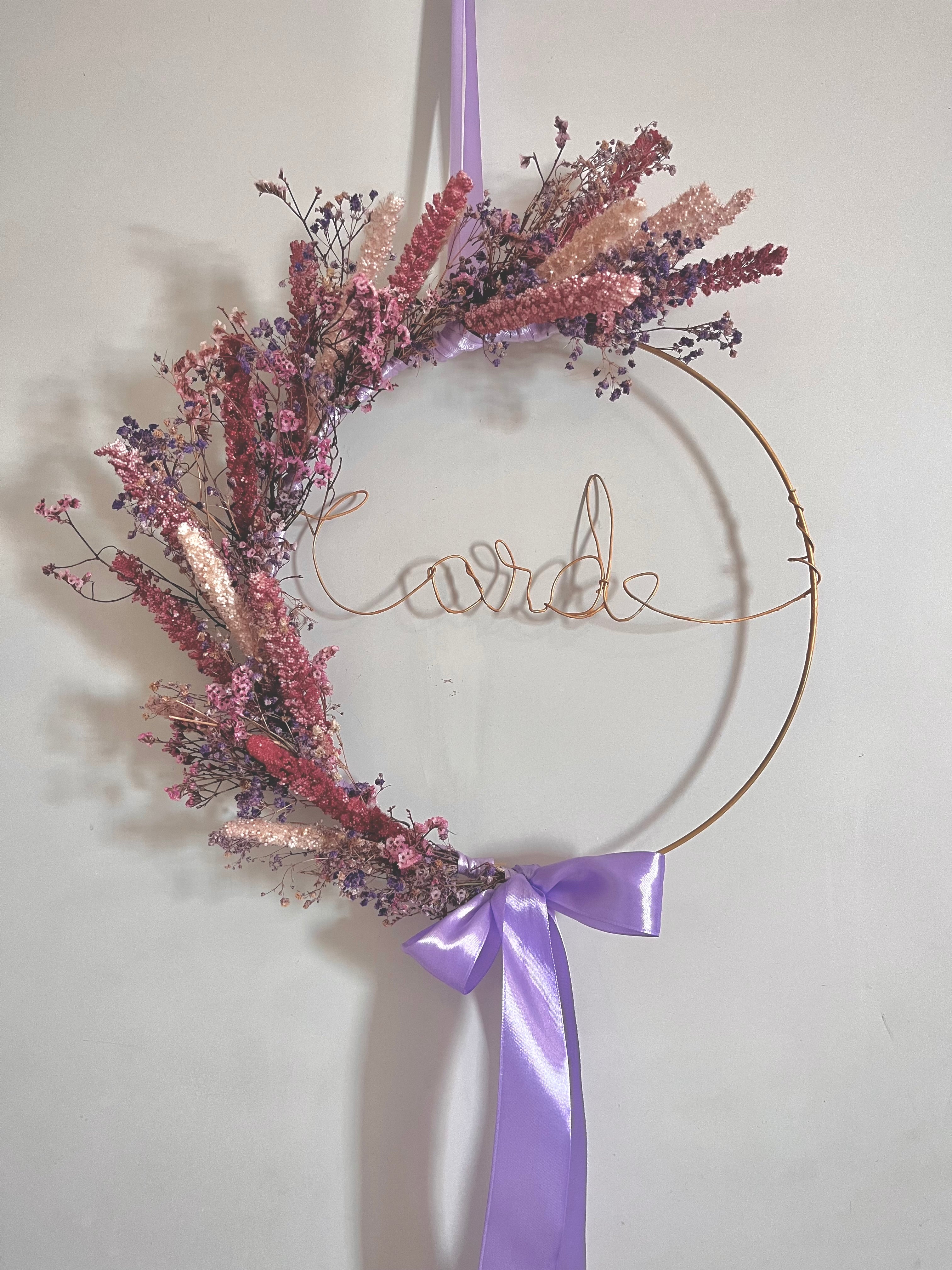 Dried Flower Hoop with Name – Personalized