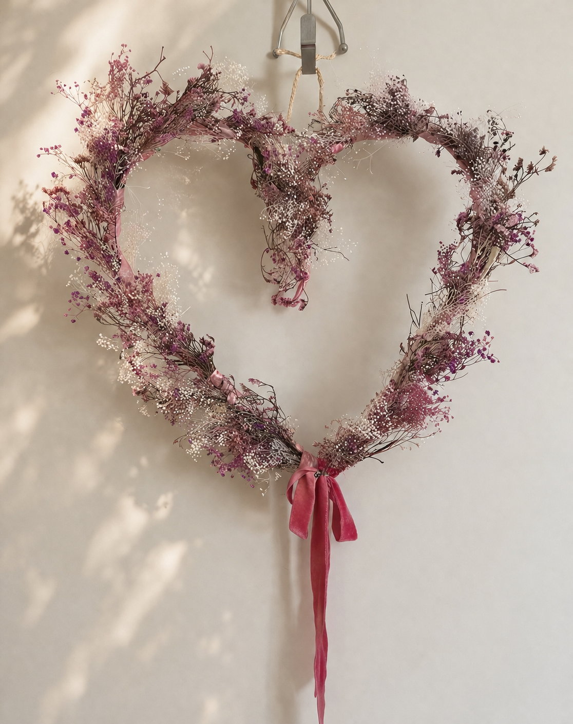 Blush Heart Dried Flower Wreath