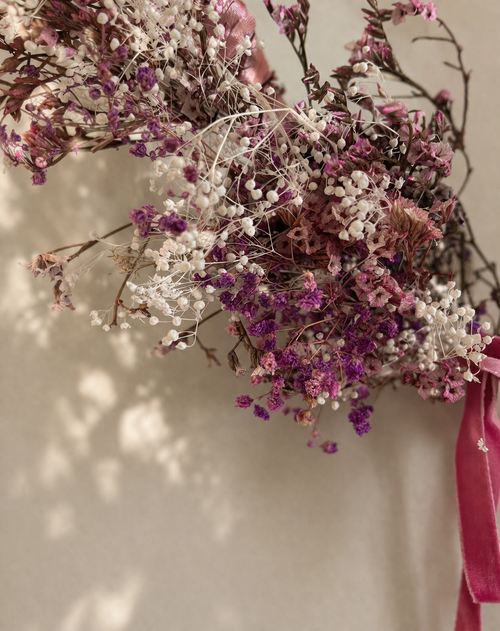 Blush Heart Dried Flower Wreath