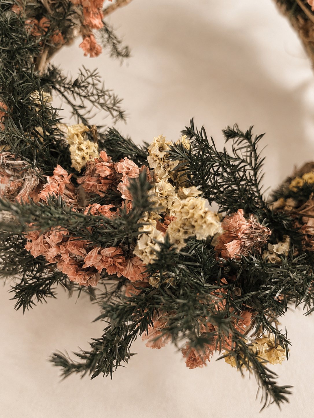 Multi-use dried flower wreath