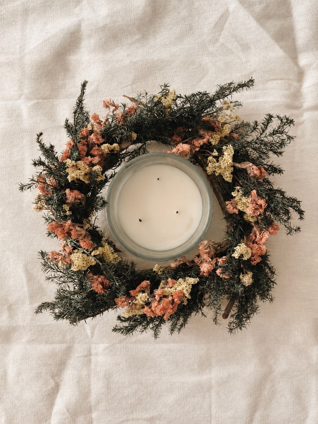 Multi-use dried flower wreath