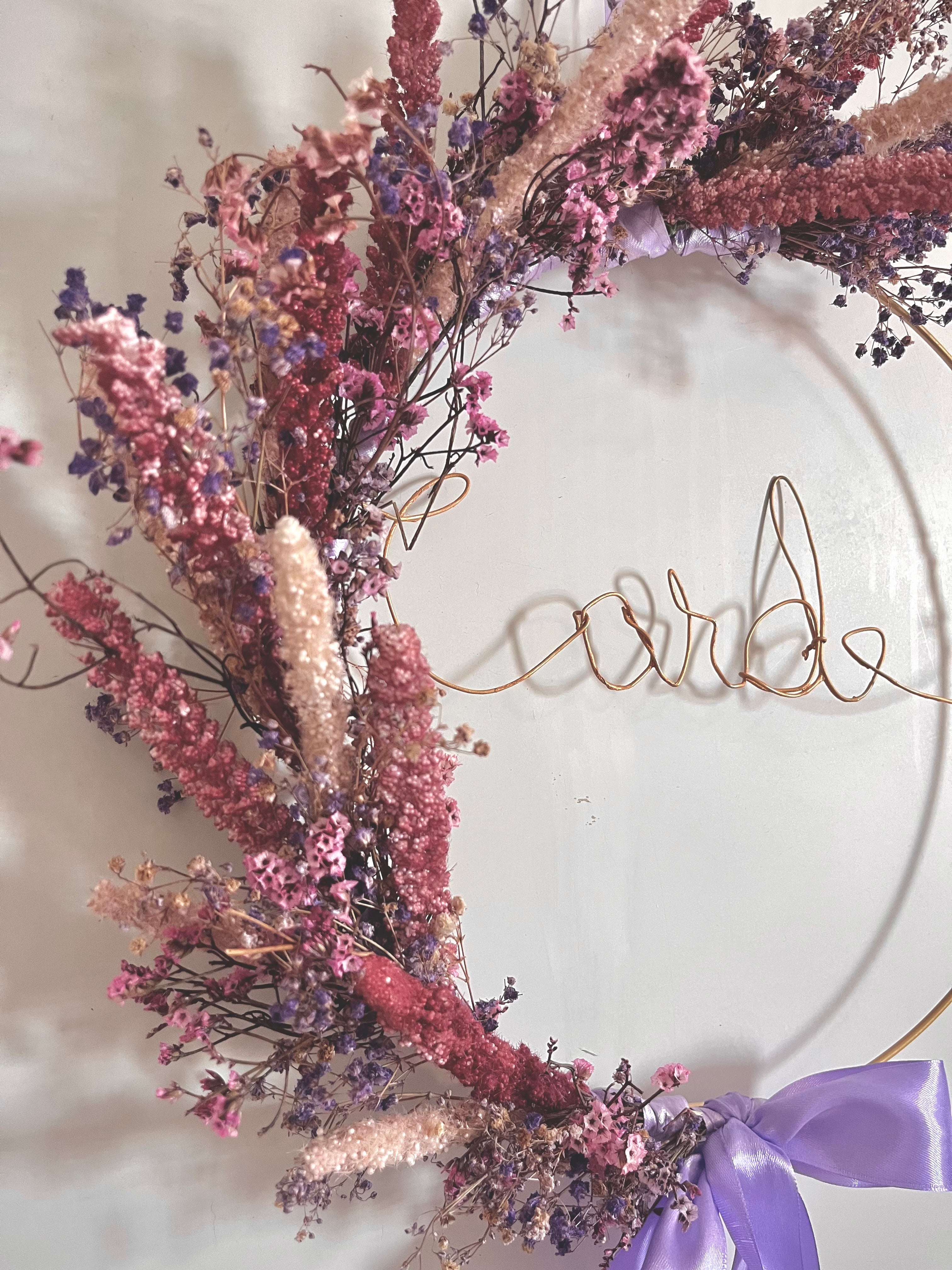Dried Flower Hoop with Name – Personalized
